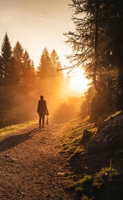 Walking on Lighted Path